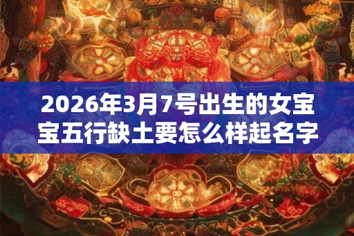 2026年3月7号出生的女宝宝五行缺土要怎么样起名字