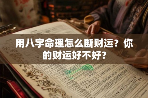 用八字命理怎么断财运？你的财运好不好？