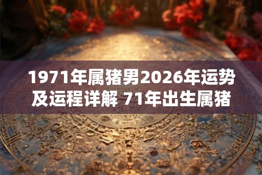 1971年属猪男2026年运势及运程详解 71年出生属猪人2026全年每月运势男性 1971年属猪男2026年运势及运程详解 71年出生属猪人2026全年每月运势男性
