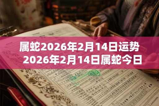 属蛇2026年2月14日运势  2026年2月14日属蛇今日运势