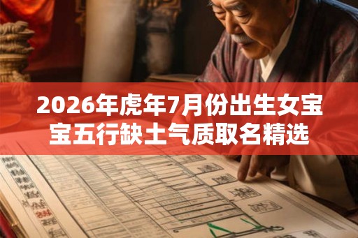 2026年虎年7月份出生女宝宝五行缺土气质取名精选