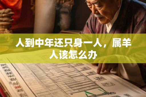 人到中年还只身一人，属羊人该怎么办