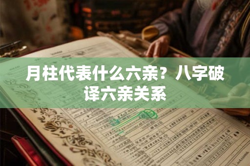 月柱代表什么六亲？八字破译六亲关系