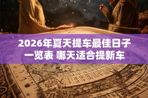 2026年夏天提车最佳日子一览表 哪天适合提新车