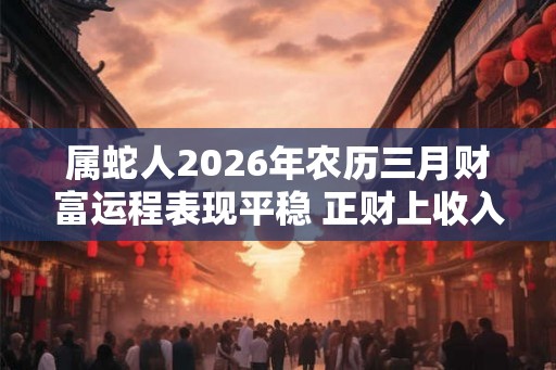 属蛇人2026年农历三月财富运程表现平稳 正财上收入稳定