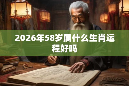 2026年58岁属什么生肖运程好吗