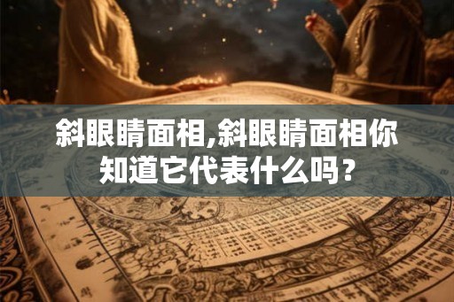 斜眼睛面相,斜眼睛面相你知道它代表什么吗？