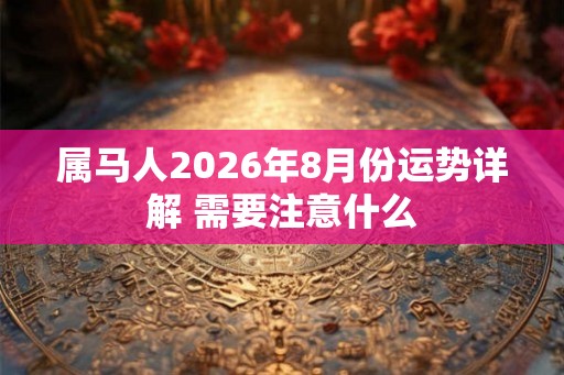 属马人2026年8月份运势详解 需要注意什么 属马人2026年8月份运势详解 需要注意什么