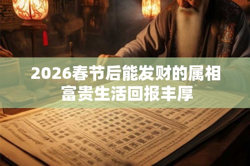 2026春节后能发财的属相 富贵生活回报丰厚