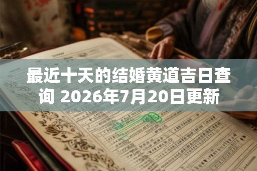 最近十天的结婚黄道吉日查询 2026年7月20日更新
