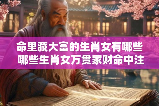命里藏大富的生肖女有哪些 哪些生肖女万贯家财命中注定 命里藏大富的生肖女有哪些 哪些生肖女万贯家财命中注定