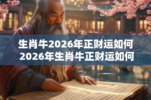 生肖牛2026年正财运如何 2026年生肖牛正财运如何