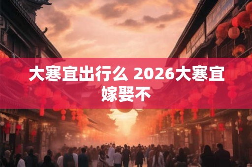 大寒宜出行么 2026大寒宜嫁娶不
