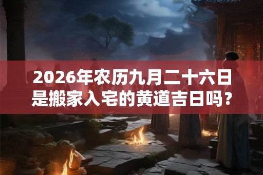 2026年农历九月二十六日是搬家入宅的黄道吉日吗？