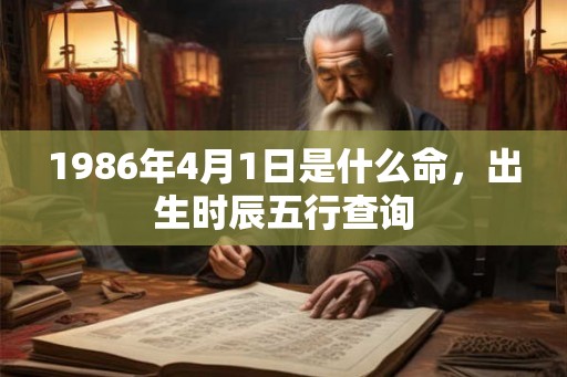 1986年4月1日是什么命，出生时辰五行查询