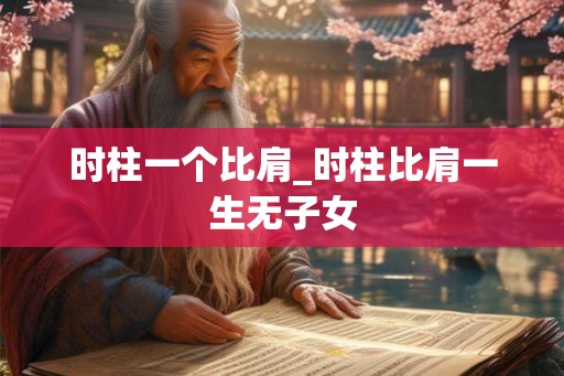 时柱一个比肩_时柱比肩一生无子女 时柱一个比肩_时柱比肩一生无子女