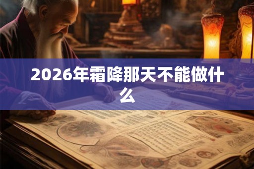 2026年霜降那天不能做什么