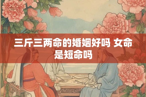 三斤三两命的婚姻好吗 女命是短命吗
