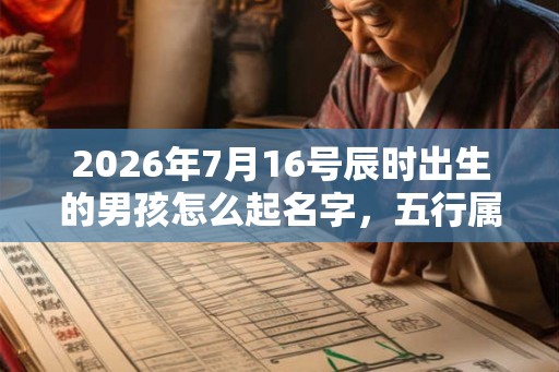 2026年7月16号辰时出生的男孩怎么起名字，五行属什么