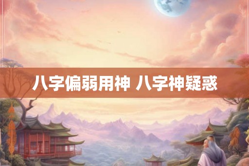 八字偏弱用神 八字神疑惑 八字偏弱用神 八字神疑惑