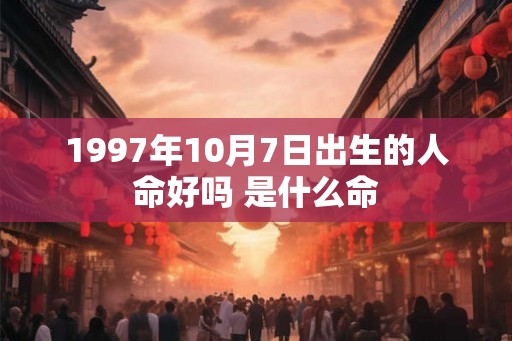 1997年10月7日出生的人命好吗 是什么命 1997年10月7日出生的人命好吗 是什么命