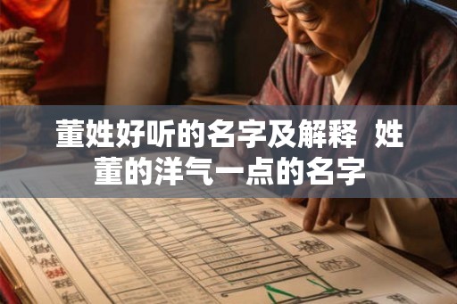 董姓好听的名字及解释  姓董的洋气一点的名字