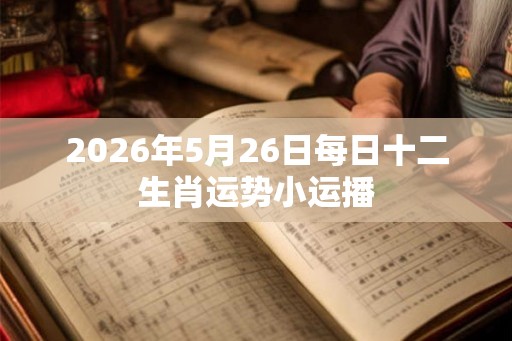2026年5月26日每日十二生肖运势小运播