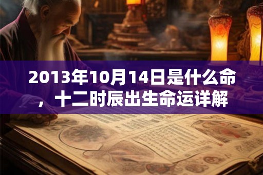 2013年10月14日是什么命，十二时辰出生命运详解