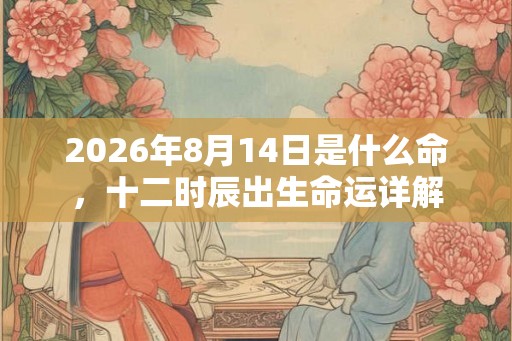 2026年8月14日是什么命，十二时辰出生命运详解