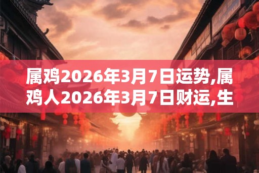 属鸡2026年3月7日运势,属鸡人2026年3月7日财运,生肖鸡2026年3月7日运势