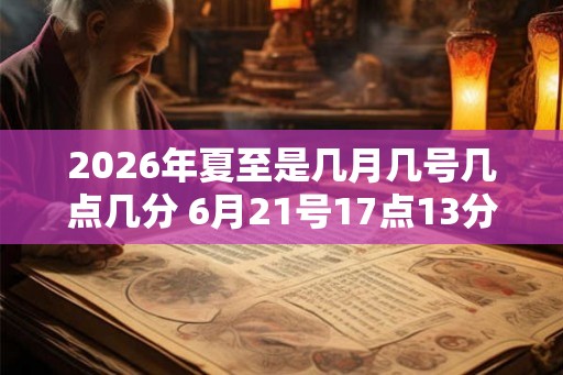 2026年夏至是几月几号几点几分 6月21号17点13分