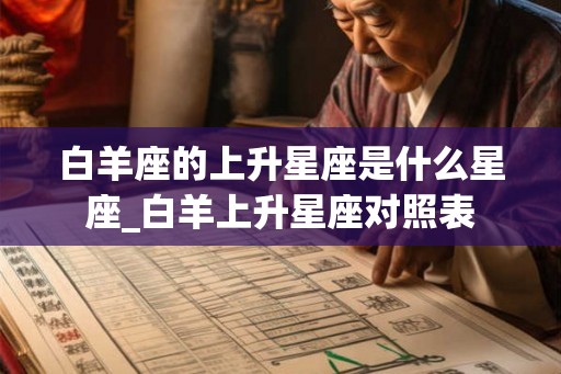 白羊座的上升星座是什么星座_白羊上升星座对照表