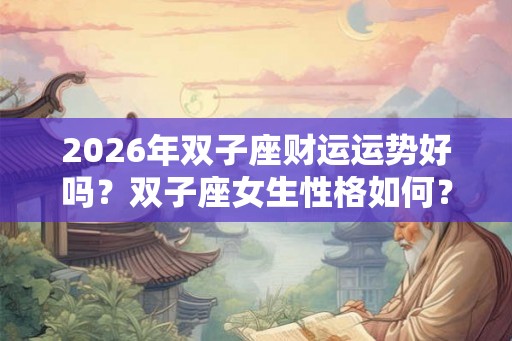 2026年双子座财运运势好吗？双子座女生性格如何？