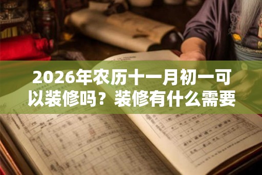 2026年农历十一月初一可以装修吗？装修有什么需要注意的？