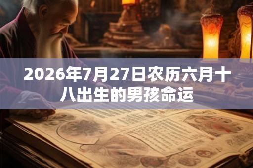 2026年7月27日农历六月十八出生的男孩命运
