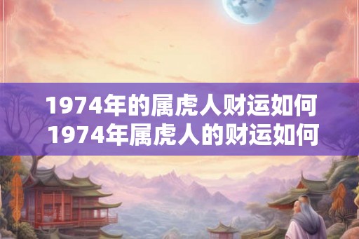 1974年的属虎人财运如何 1974年属虎人的财运如何