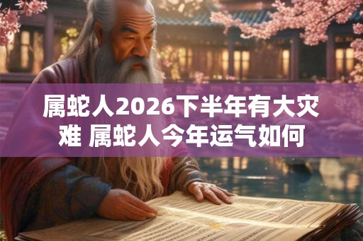 属蛇人2026下半年有大灾难 属蛇人今年运气如何