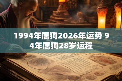 1994年属狗2026年运势 94年属狗28岁运程