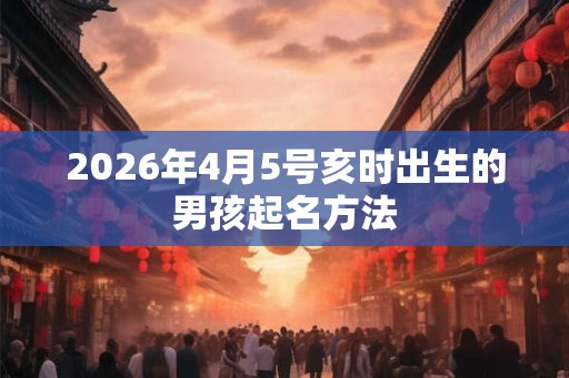 2026年4月5号亥时出生的男孩起名方法