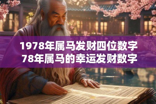 1978年属马发财四位数字 78年属马的幸运发财数字