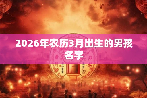 2026年农历3月出生的男孩名字