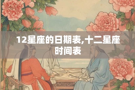 12星座的日期表,十二星座时间表