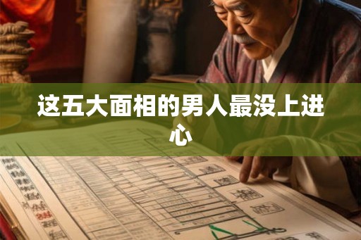 这五大面相的男人最没上进心