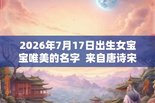 2026年7月17日出生女宝宝唯美的名字  来自唐诗宋词