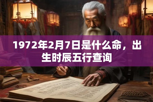1972年2月7日是什么命，出生时辰五行查询