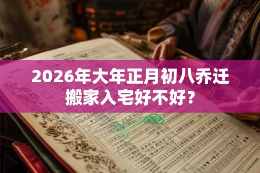 2026年大年正月初八乔迁搬家入宅好不好？