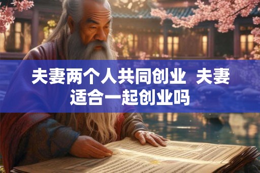 夫妻两个人共同创业 夫妻适合一起创业吗 夫妻两个人共同创业 夫妻适合一起创业吗