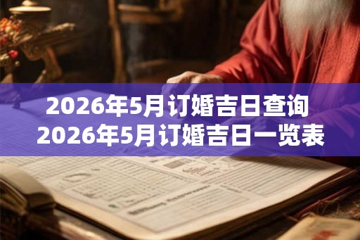 2026年5月订婚吉日查询 2026年5月订婚吉日一览表