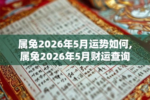属兔2026年5月运势如何,属兔2026年5月财运查询