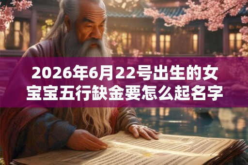 2026年6月22号出生的女宝宝五行缺金要怎么起名字